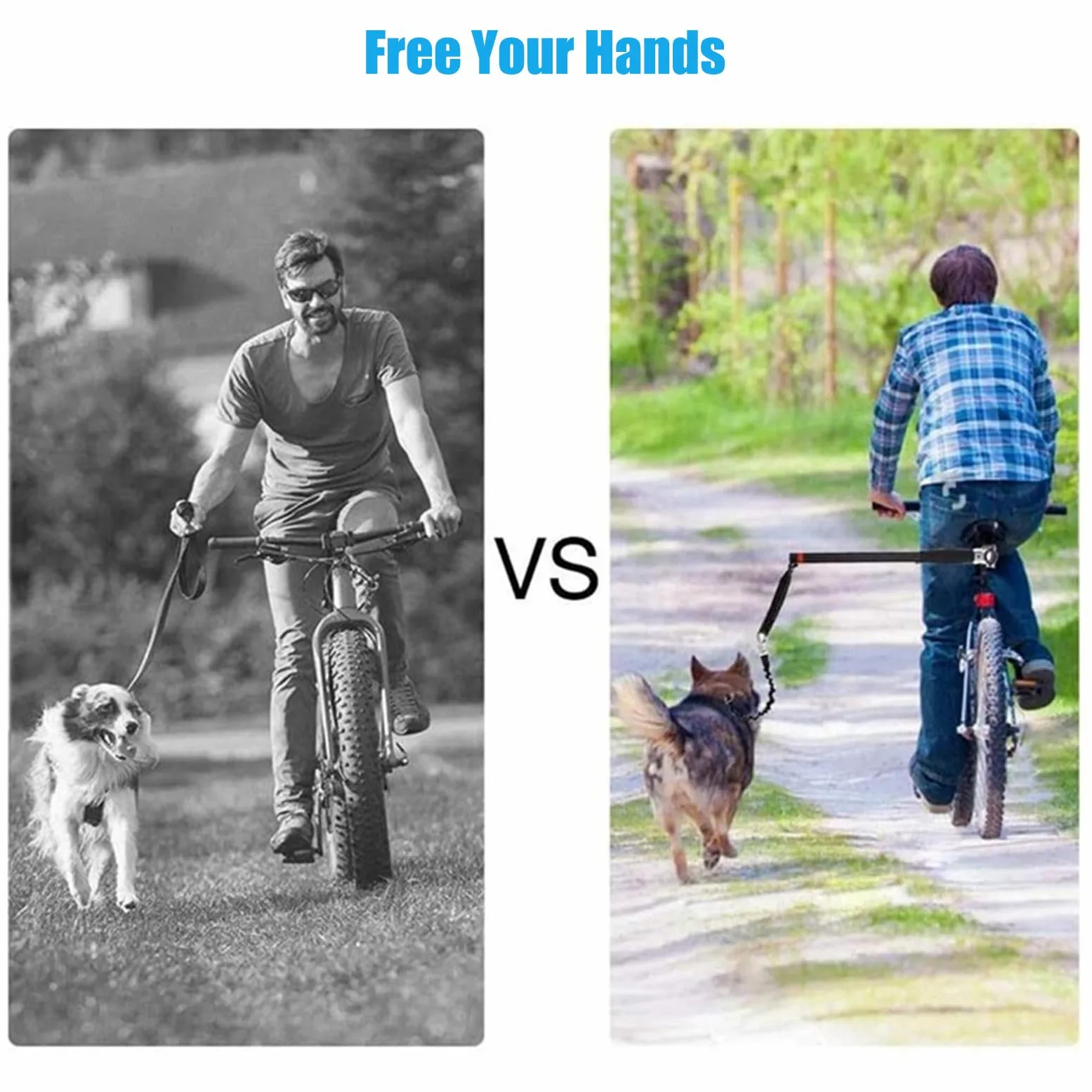 Tyenaza Guinzaglio per Bici per Cani, Guinzaglio per Bicicletta a Mani Libere con Telaio in Metallo ad Alta Resistenza, Guinzaglio per Cani per Biciclette Guinzaglio per Addestramento di Cani
