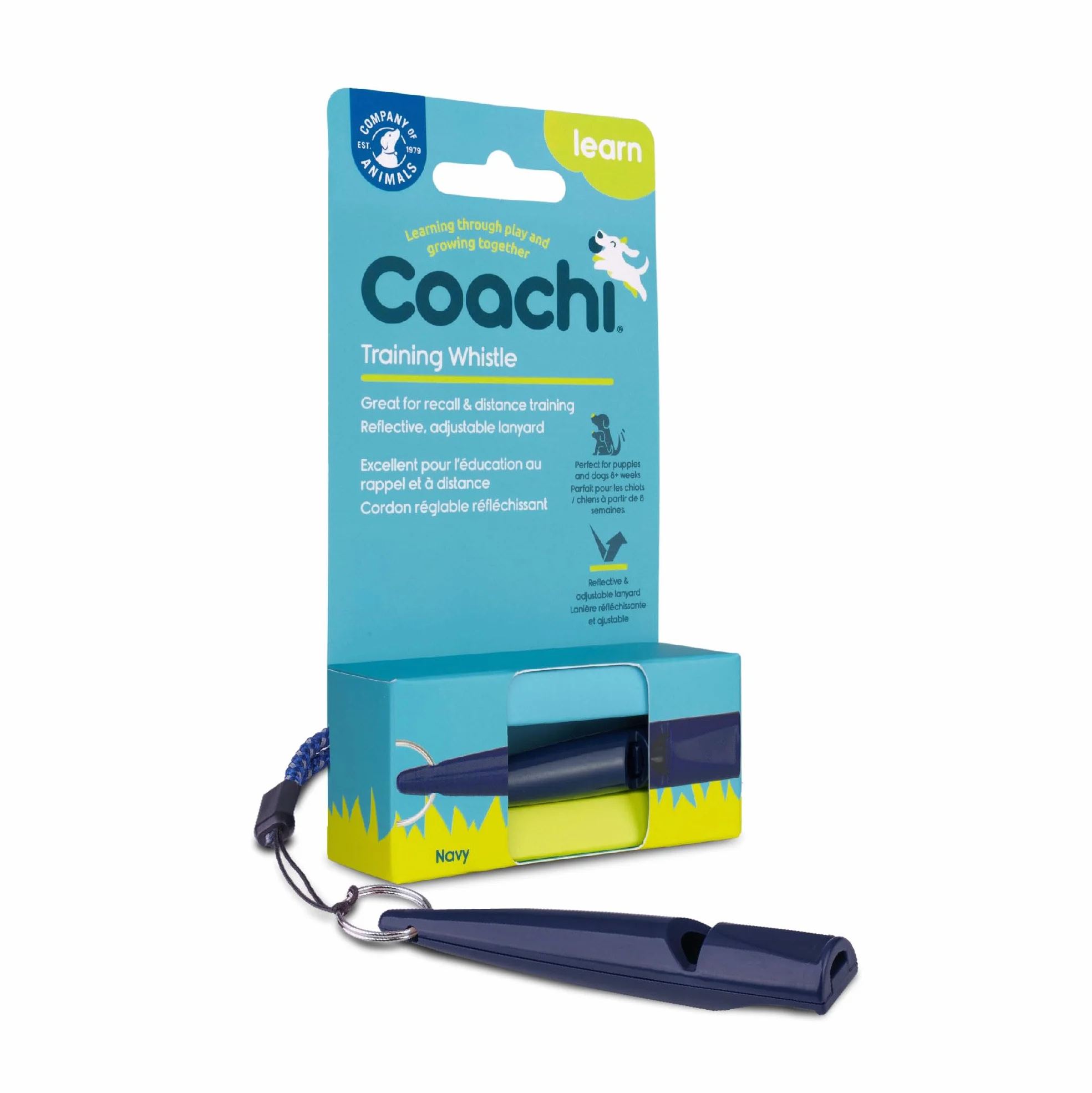 Coachi Training Whistle, Perfetto per addestramento al richiamo e all’obbedienza, Suono Forte e Chiaro, Leggero e Compatto, Cordino Riflettente Regolabile, Adatto all’addestramento di Cani e Cuccioli
