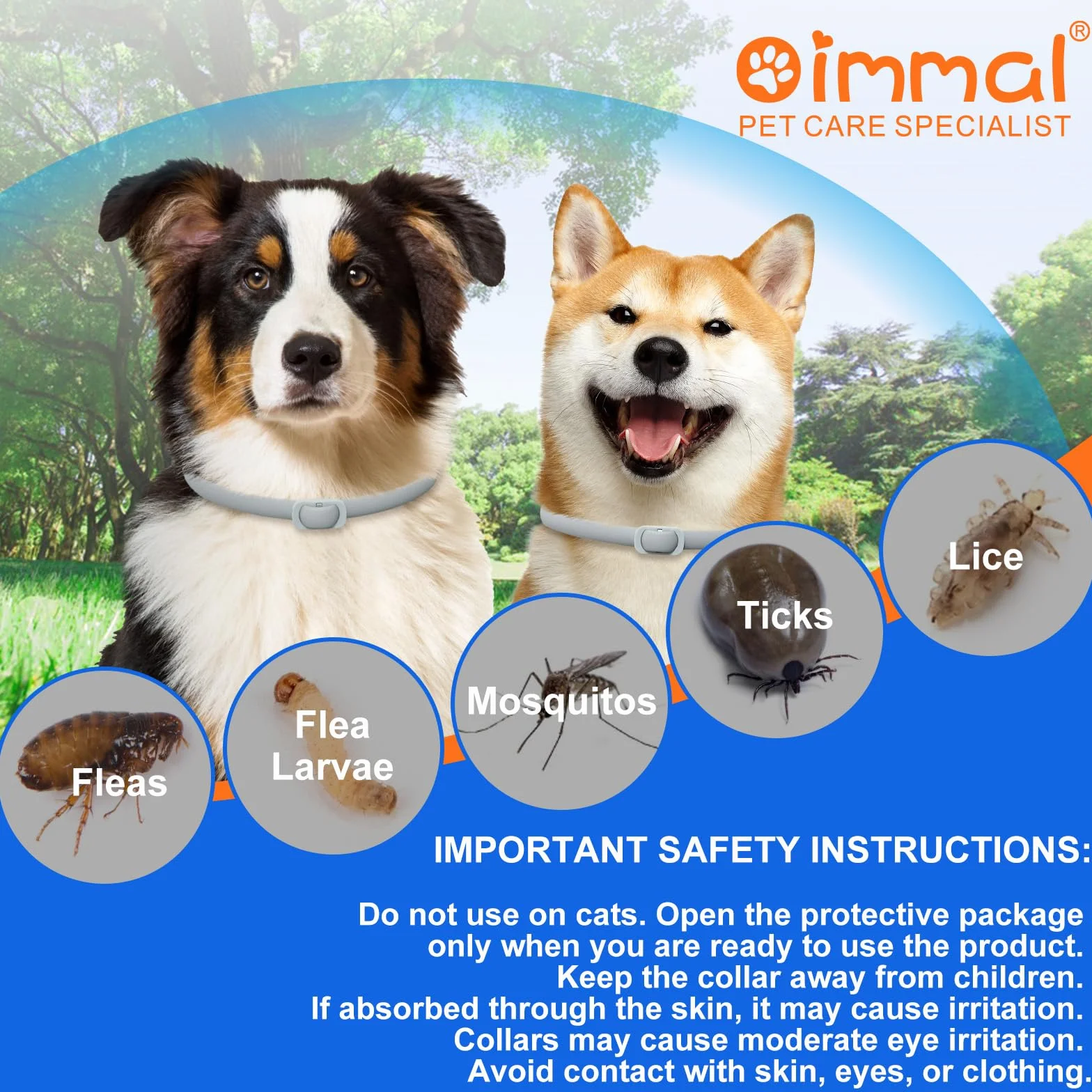 4 Pezzi Collare Antiparassitario per Cani, Naturali Collare Antipulci e Zecche per Cani, Collare Regolabile Impermeabile,Elimina pulci, zecche, pidocchi