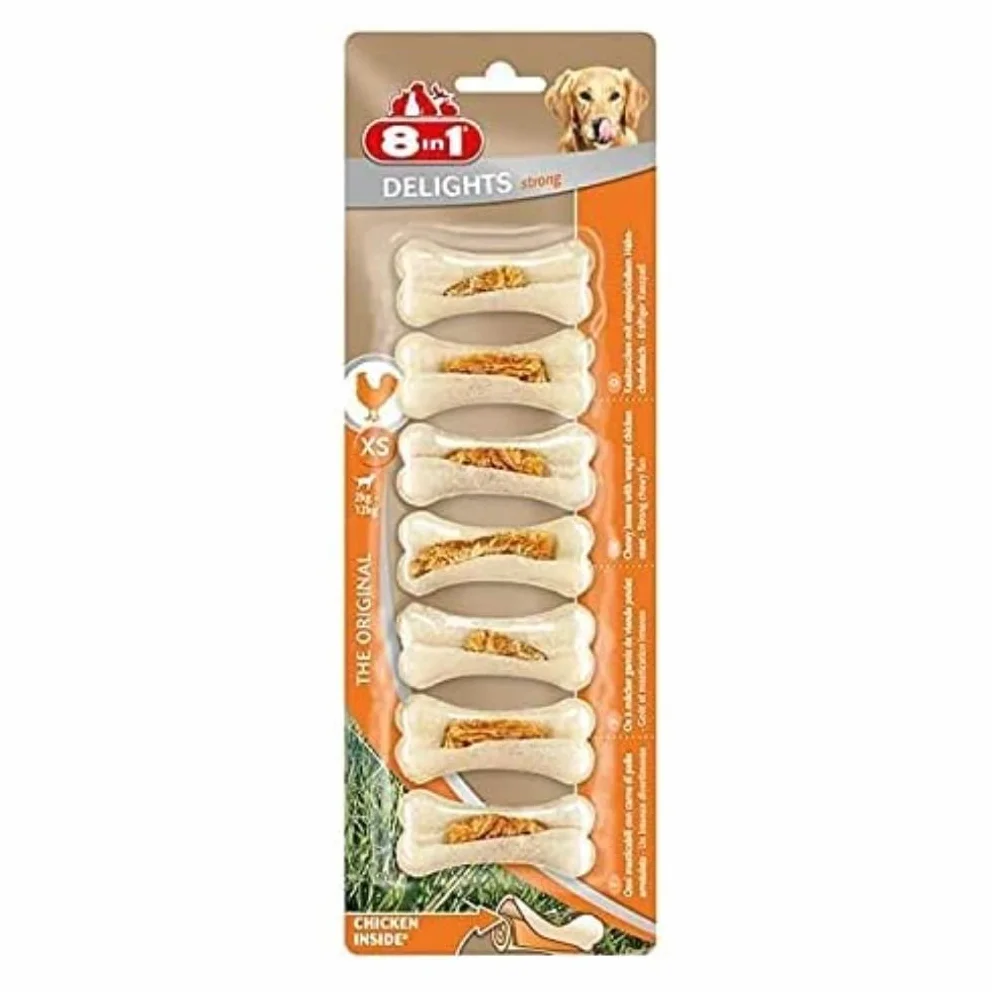 8IN1 OSSA DI POLLO SNACK PER CANE XS STRONG 7pz