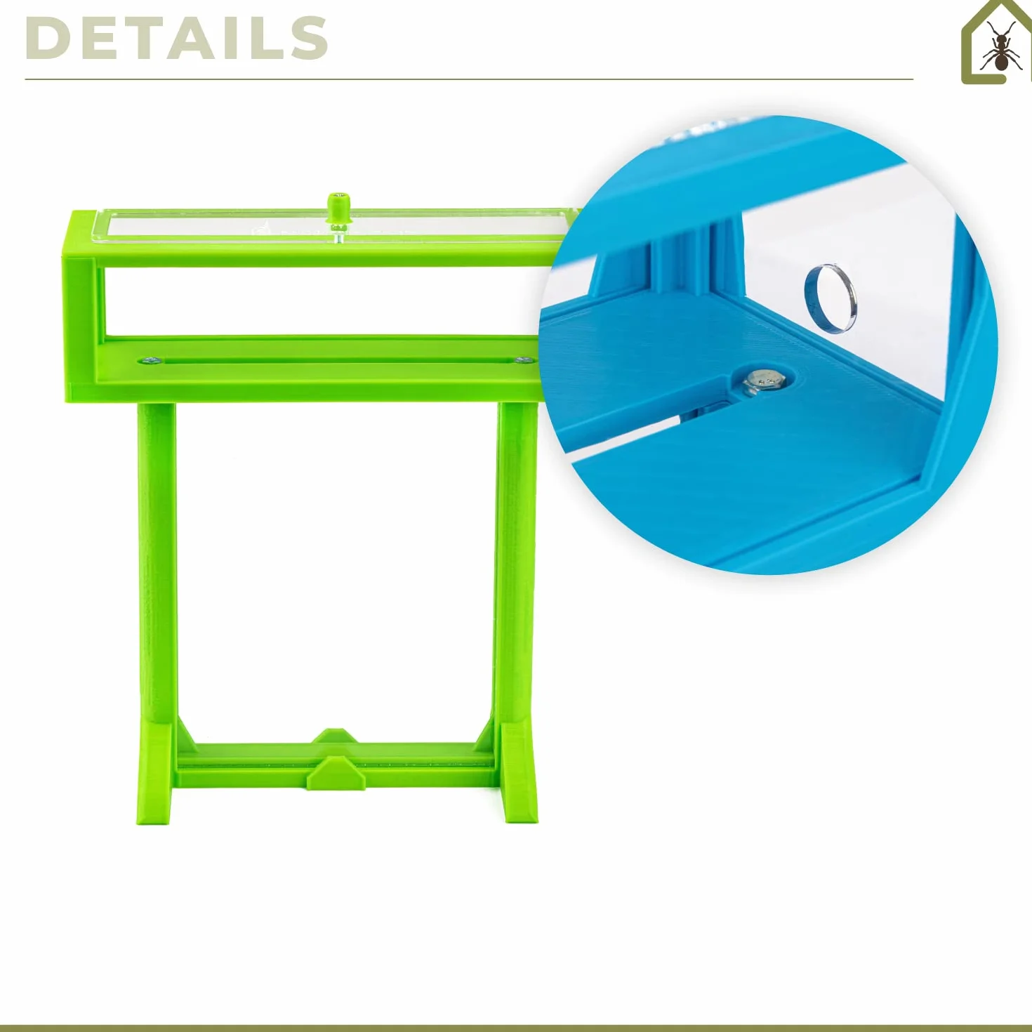 AntHouse - Formicaio di Sabbia | Kit T 3D 15x15x1,5 cm | Fattoria di Formiche Verde | Formiche Incluse