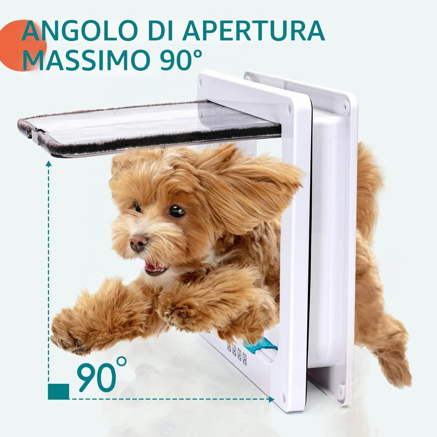 Nobleza - Gattaiola per Gatti e Cani, Porta per Gatti a 4 Vie con Magnete, Entrata e Uscita Controllabile Porta Scorrevole per Finestra di Sicurezza per Animale Domestico (Bianca, L)