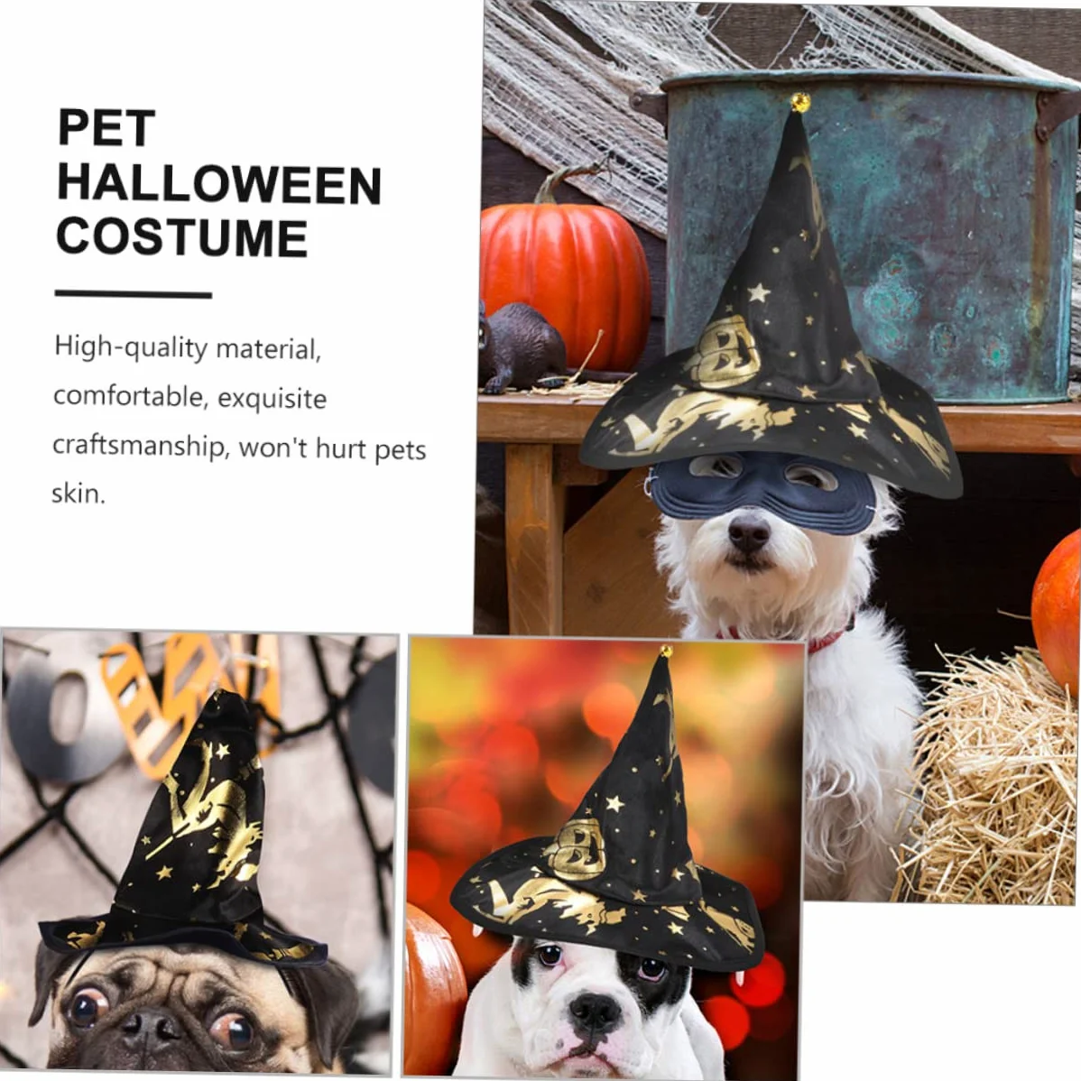 Beavorty 5 Set Di Mantello Per Cosplay Di Animali Domestici Costume Di Halloween Per Cani Cappello Per Gatti Abbigliamento Da Festa Accessorio Per La Fotografia Di Animali Domestici