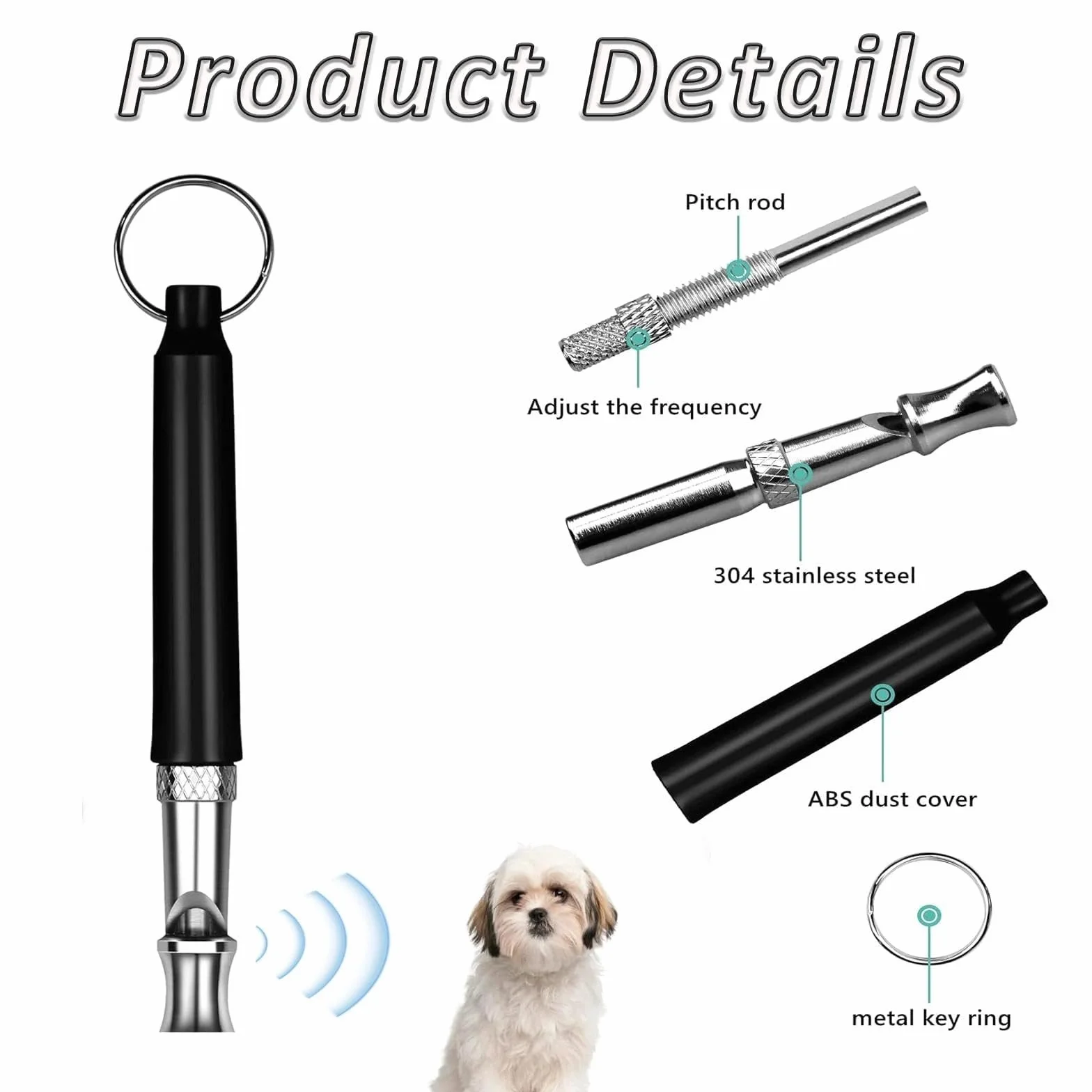 2 Pack Fischietto per Cani, Silenzioso Fischietto Ultrasuoni per Cani Richiamo, Alta Frequenza, Regolabile Fischietto Antiabbaio con Cordoncino, Adatto per La Maggior Parte delle Razze