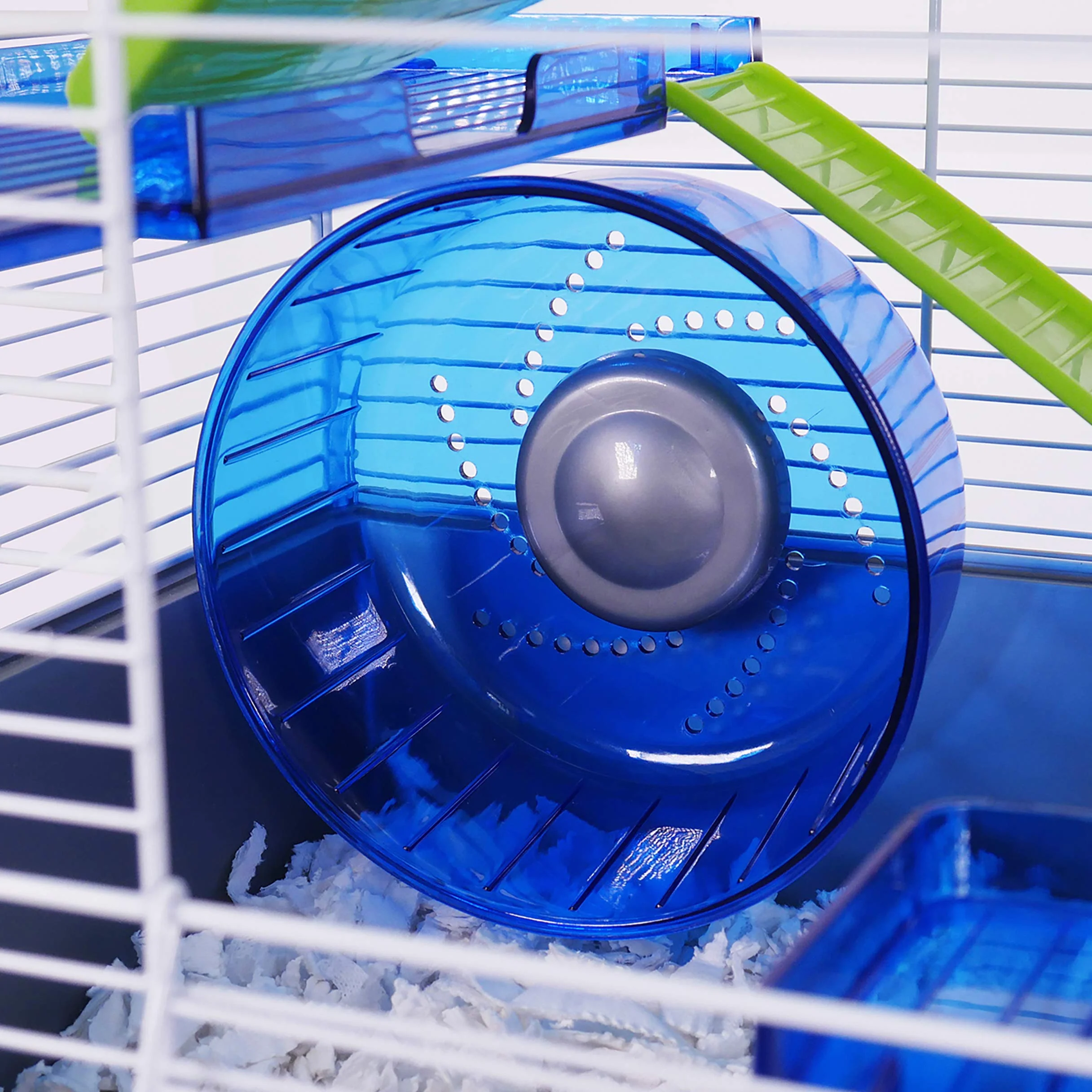 Rosewood Pico - Ruota per criceti con Supporto, Colore: Blu