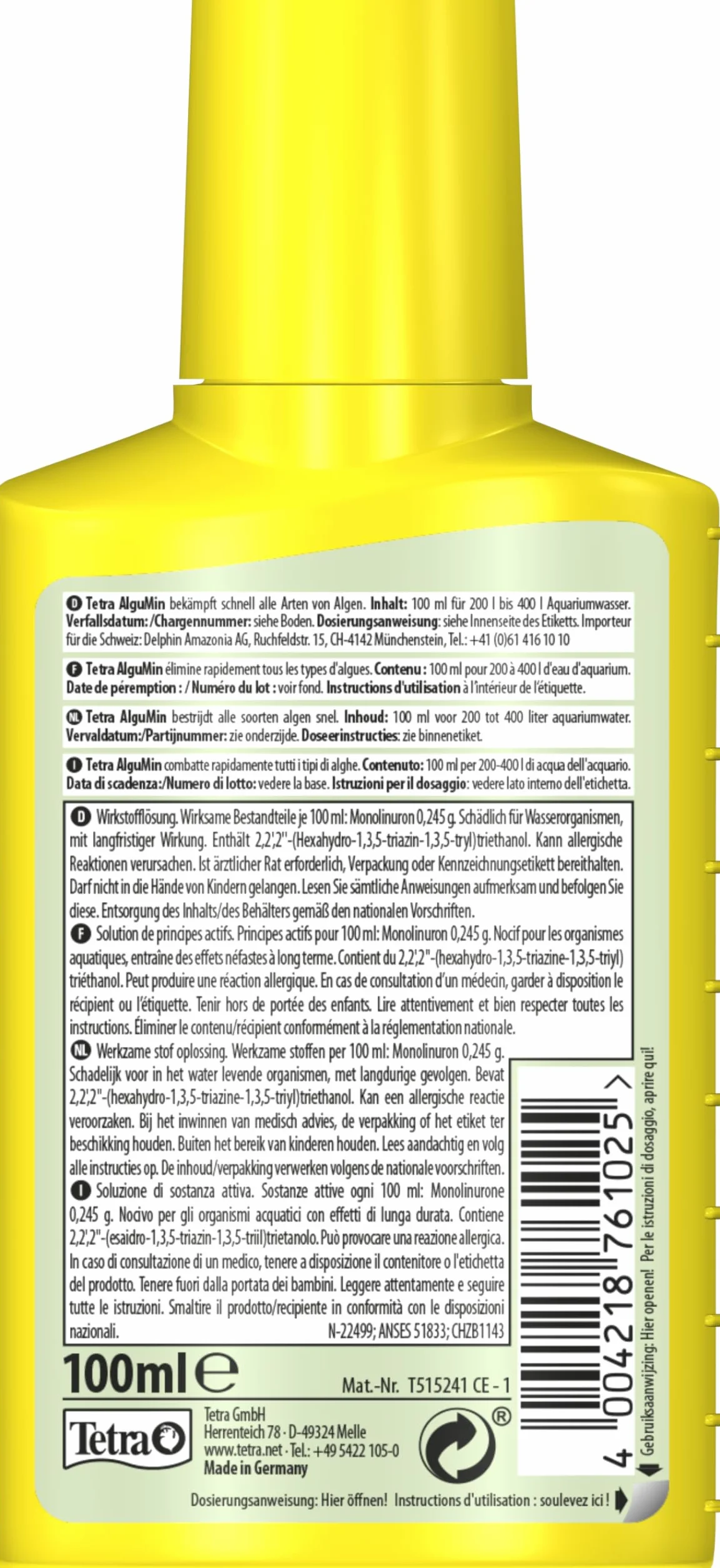 Tetra Algumin Combatte Efficacemente Ogni Tipologia Di Alghe, 100 ml