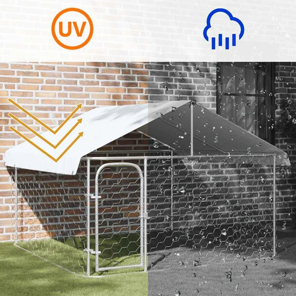 vidaXL Gabbia per Cani da Esterno con Tetto 200x200x150 cm