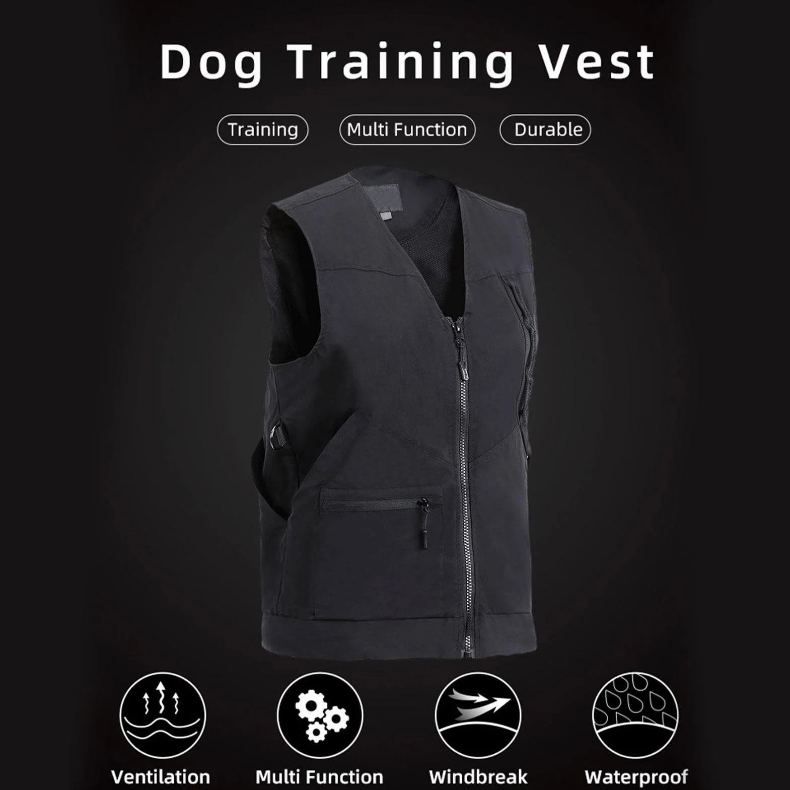 Gilet per cani da addestramento, Panno protettivo per cani da addestramento, Gilet per cani regolabile, Vestiti per addestratori, Gilet per cani per sport, Gilet per cani per addestramento, Gilet per
