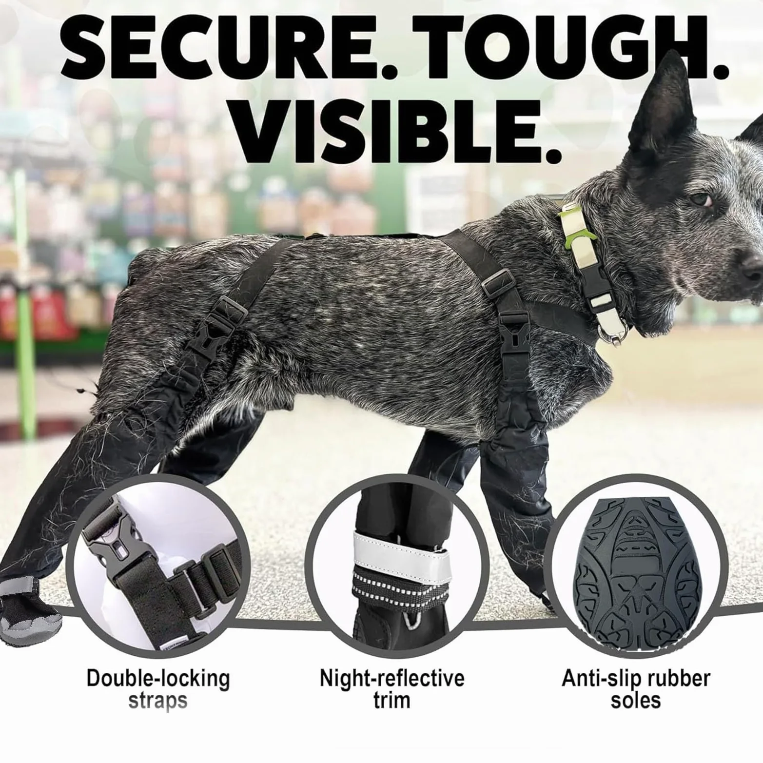 Yctze Calzari per Cani con Bretelle, Pantaloni Anti-sporco con Scarpe, Pantaloni con Bretelle Regolabili Impermeabili per Animali Domestici per Passeggiate All'aperto (2:S)