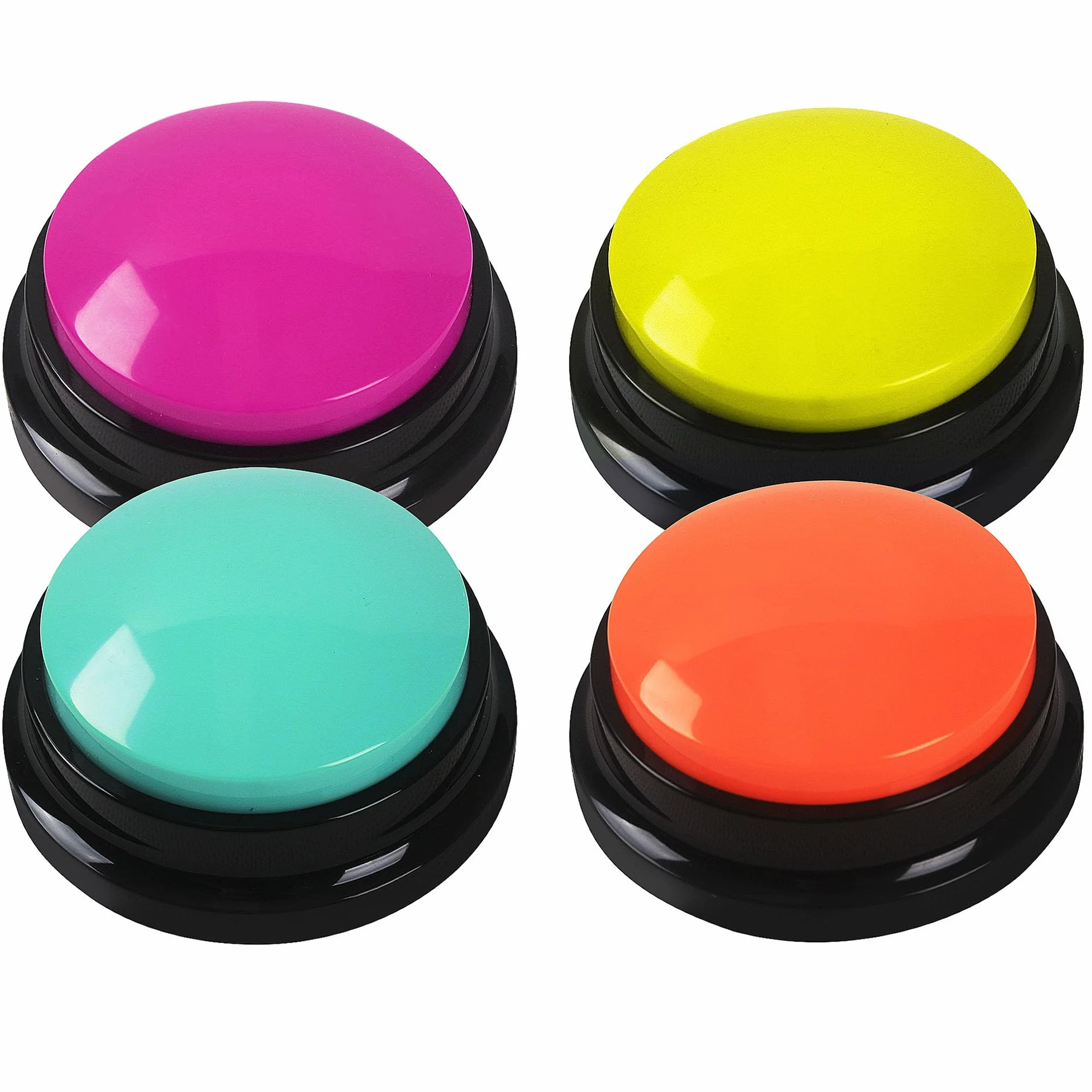 4 Pezzi Buzzer Button con 30 Secondi di Registrazione e Riproduzione Buzzer con Funzione di Registrazione Pulsanti per Cani per Allenamento e Giochi per Animali Domestici (4)
