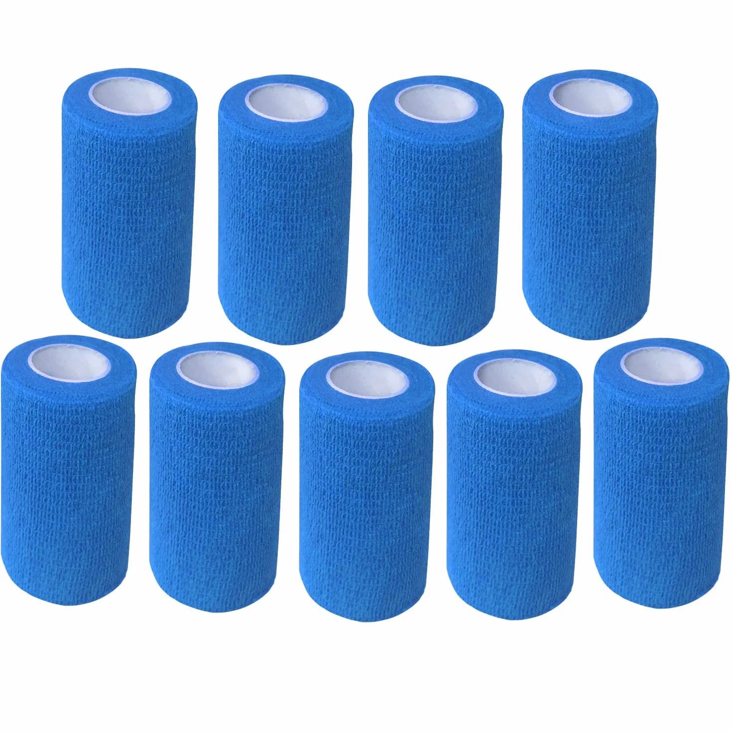 ANAMPION 9 Rotoli Benda Elastica Coesiva Non Tessuti Bendaggio Adesivo Sportivo per Mani Piedi Ginocchia Braccia Blu