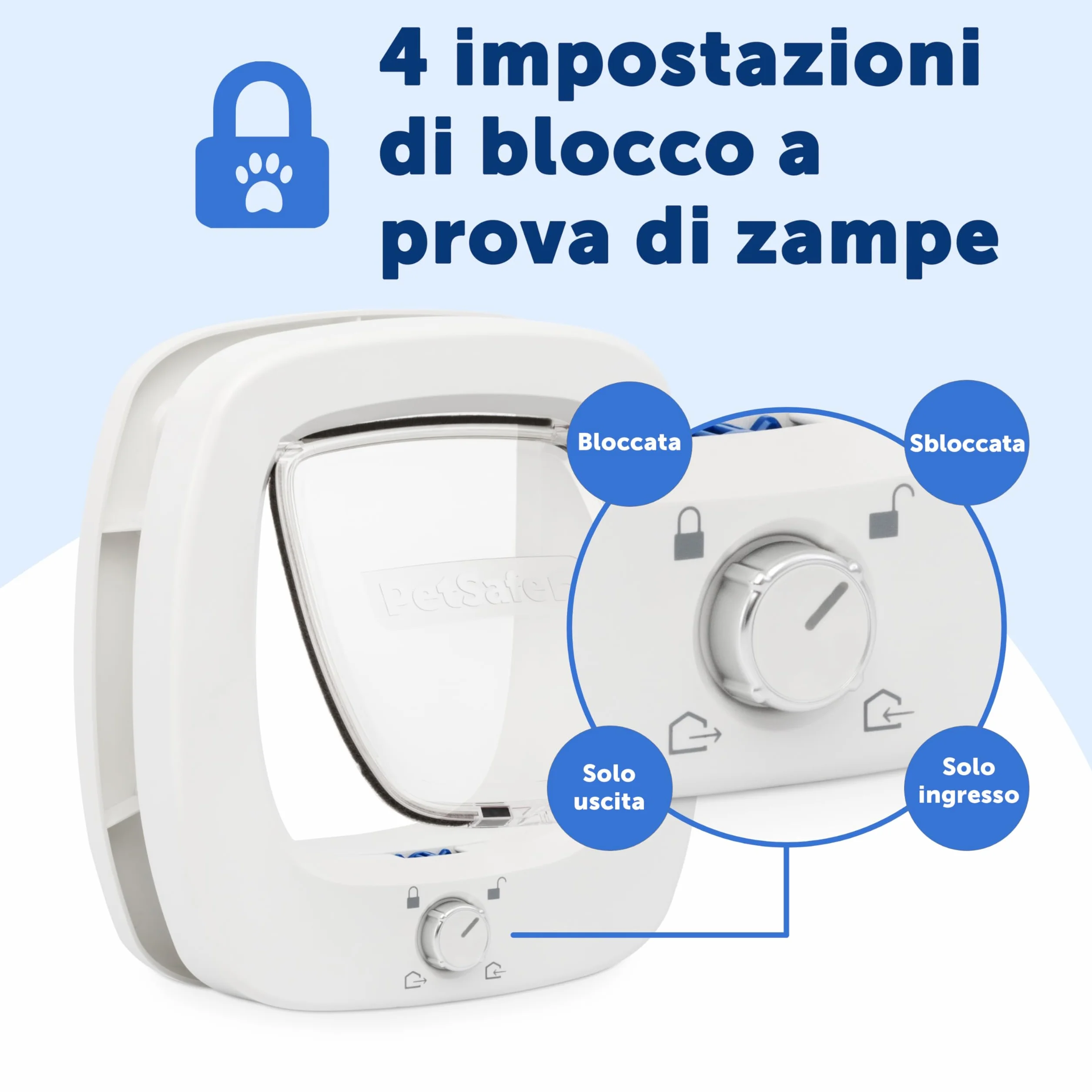 PetSafe - Gattaiola Big Cat - Porta per Animali Interna ed Esterna - Blocco a 4 Vie e Aletta a Chiusura Morbida - Per Gatti e Cani Piccoli