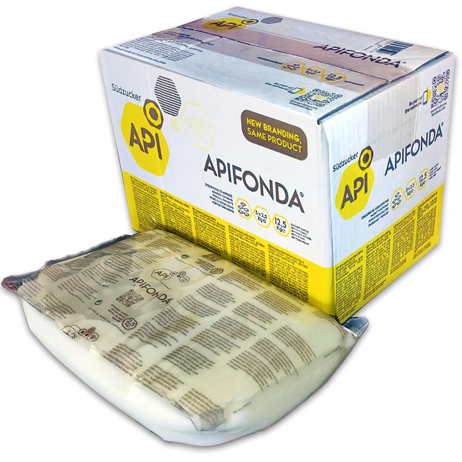 Apifonda – Candito per Api a Base di Saccarosio | 12,5 kg - 5 Buste da 2,5 kg | Candito Bianco Zuccherino | Uso Primaverile e Invernale