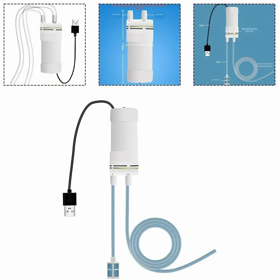 Mini Pompa Acqua Elettrica - 5V Pompa Vuoto Autoadescante Alimentata USB Con Tubo Da 6MM - Per Pompaggio Acquario Da Giardino Domestico Portatile - Portata 4L/min(3 Metri)