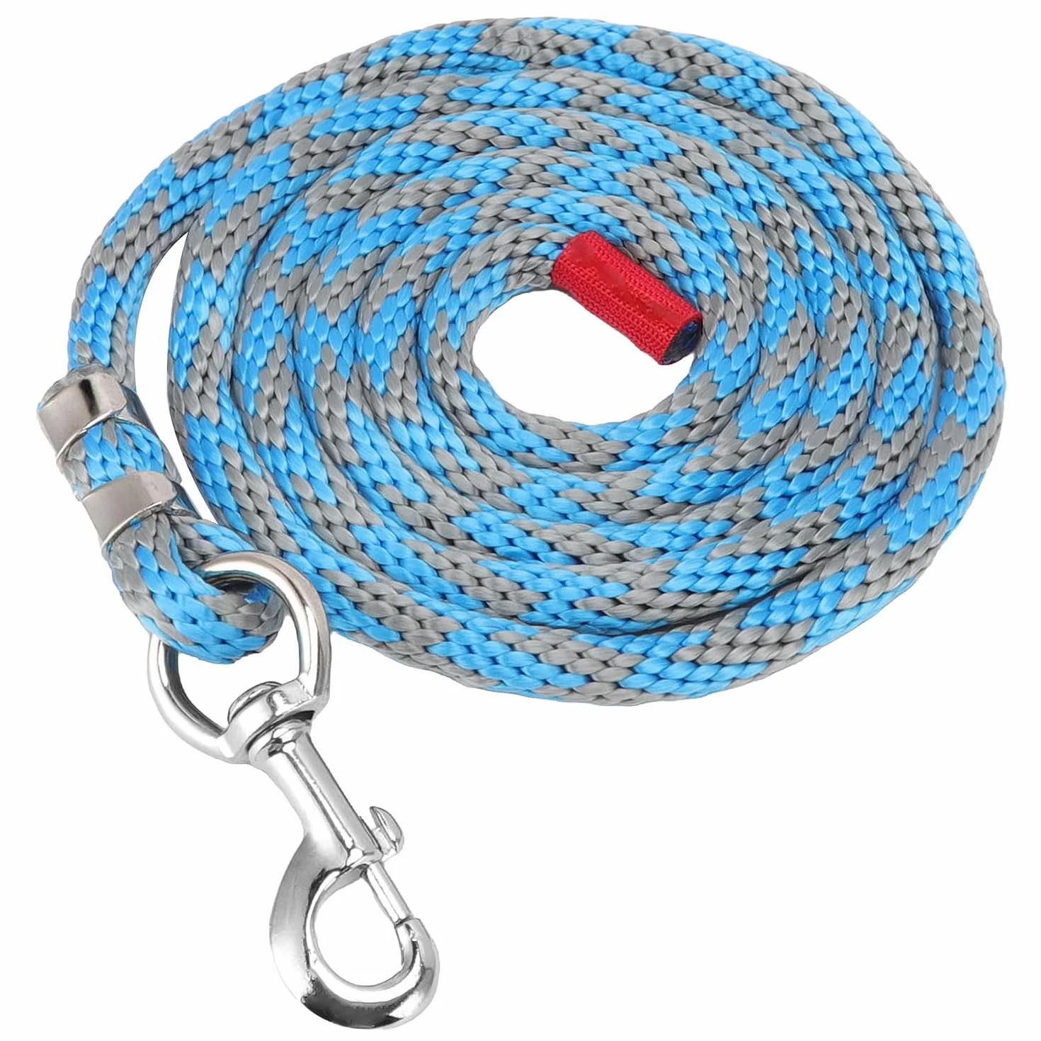 Tissting Corda di Piombo per Cavalli da 4M/13 Piedi Corda di Piombo Pesante in Lega di Nylon Resistente Adatta per Cavalli, Bestiame, per Allenamento E Tempo di Gioco(Grigio-Blu)