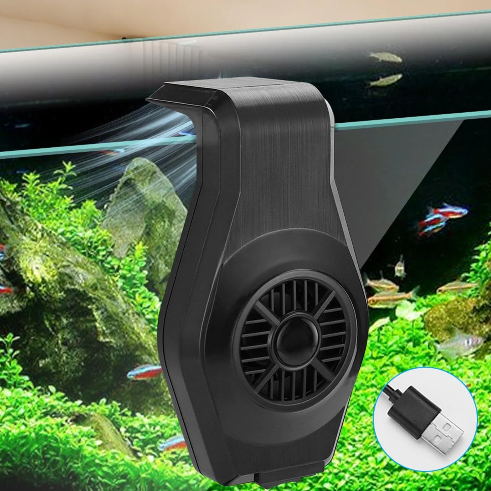 Ventilatore Raffreddamento Acquario, Ventilatore Per Acquari Di Acqua E Salata, Raffreddatore Potente Regolabile Controllo Temperatura Circolazione Aria Dissipazione Flusso D'aria