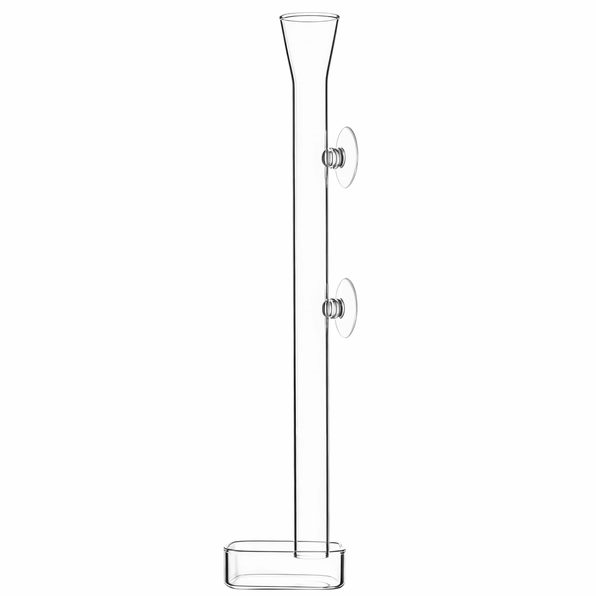 LINLAN Mangiatoia per gamberetti in vetro 30 cm tubo alimentazione acquario ciotola quadrata ventose