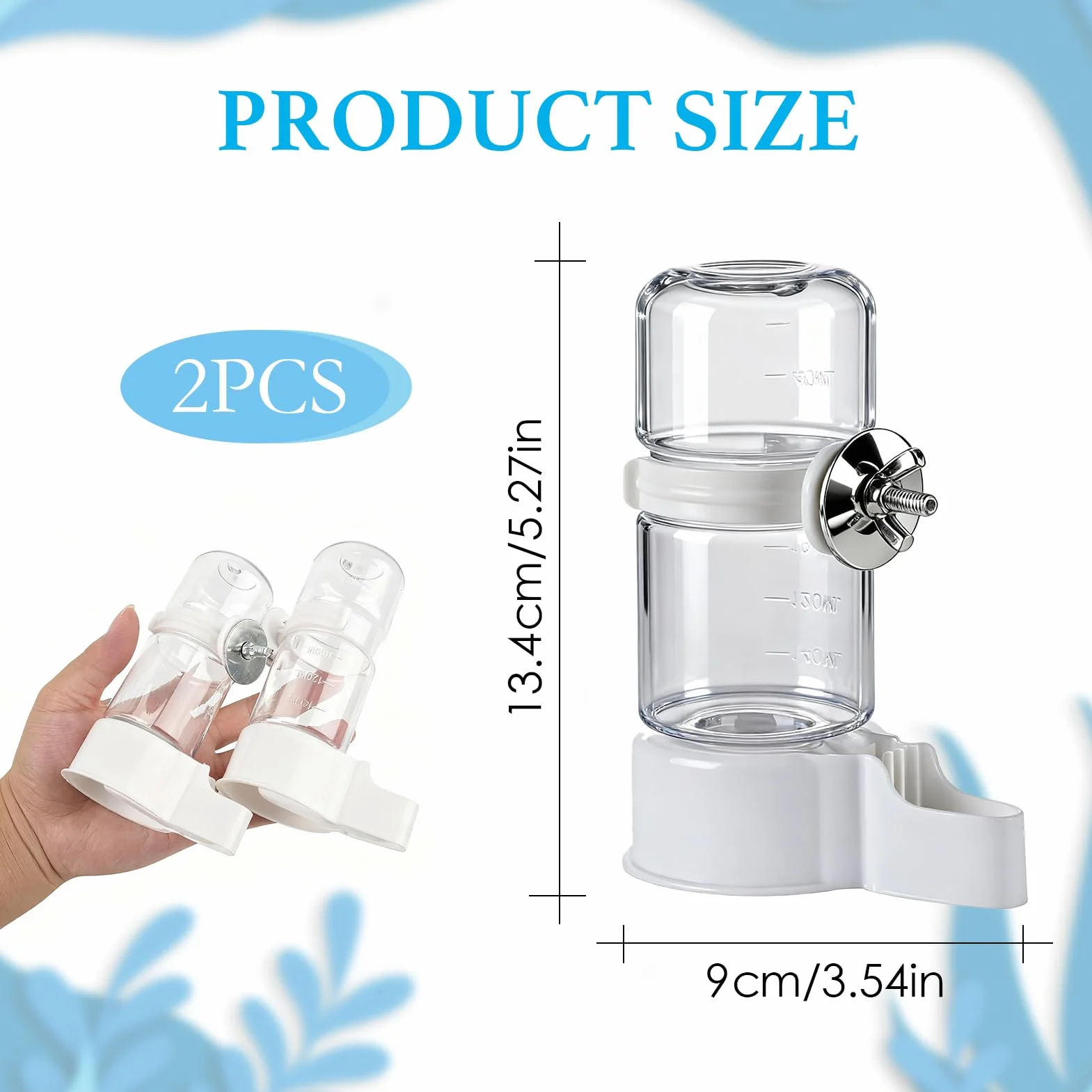 2 PCS Distributore Acqua Uccelli E Mangiatoia per Uccelli Automatica, Dispenser Acqua Cibo per Uccelli Con Fissaggio Gabbia, Uccelli Alimentatore Automatico per Pappagalli e Piccioni