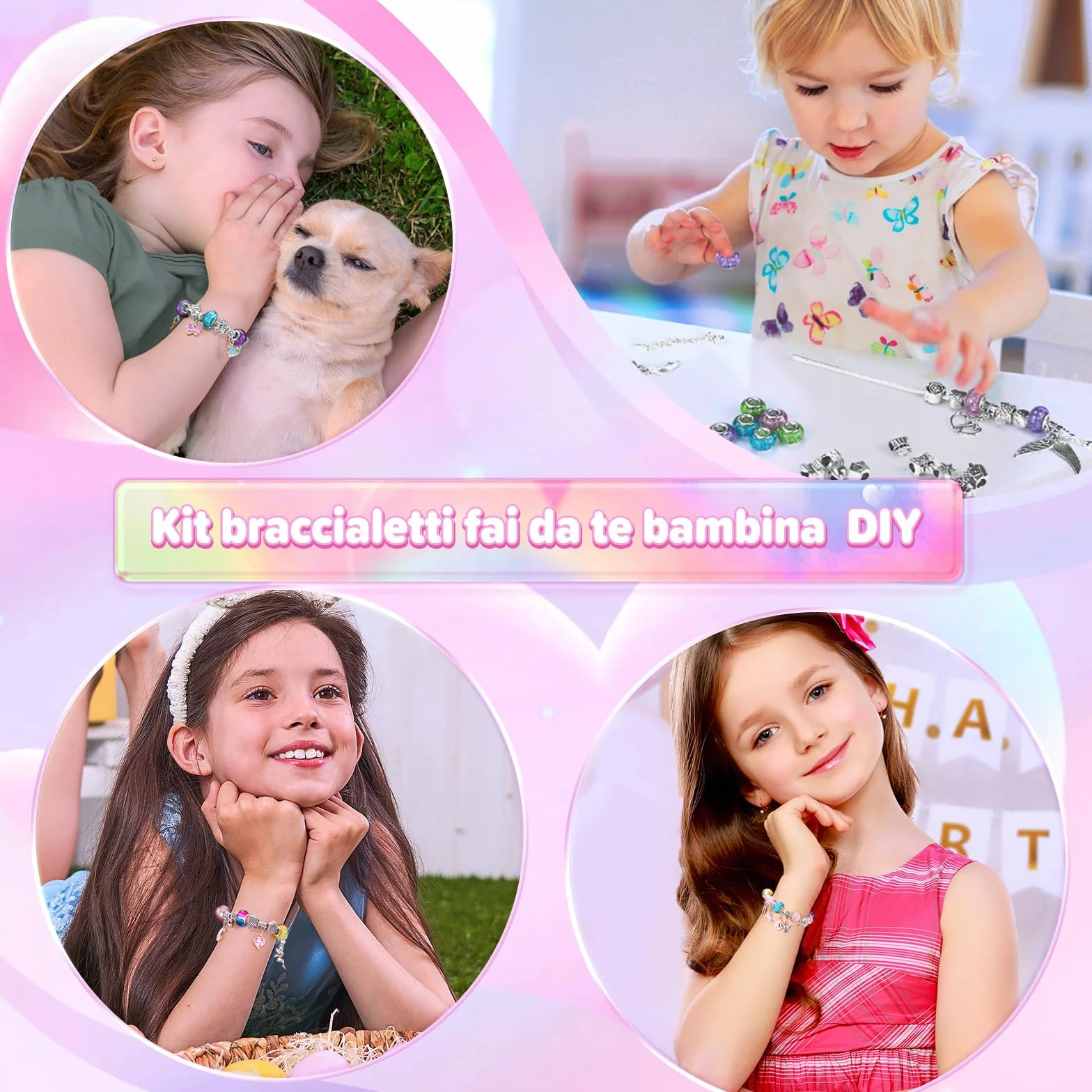 BIIB Regalo Bambina Unicorno Kit Braccialetti Fai Da Te Perline Calendario Avvento 5-10 Anni