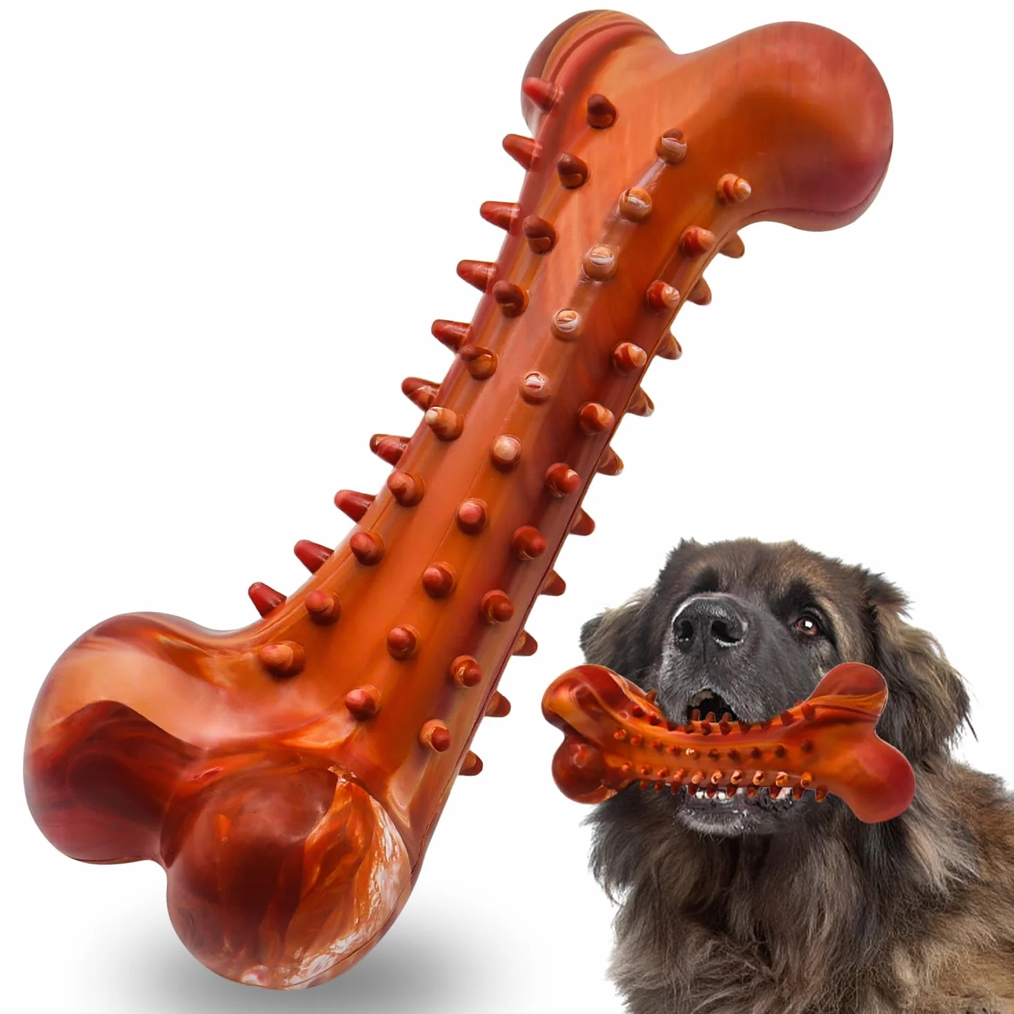Giochi per Cani Indistruttibile Osso da Masticare in Gomma Durevole per Pulizia Denti Interattivi per Cani Aggressivi Piccoli Medio Grande