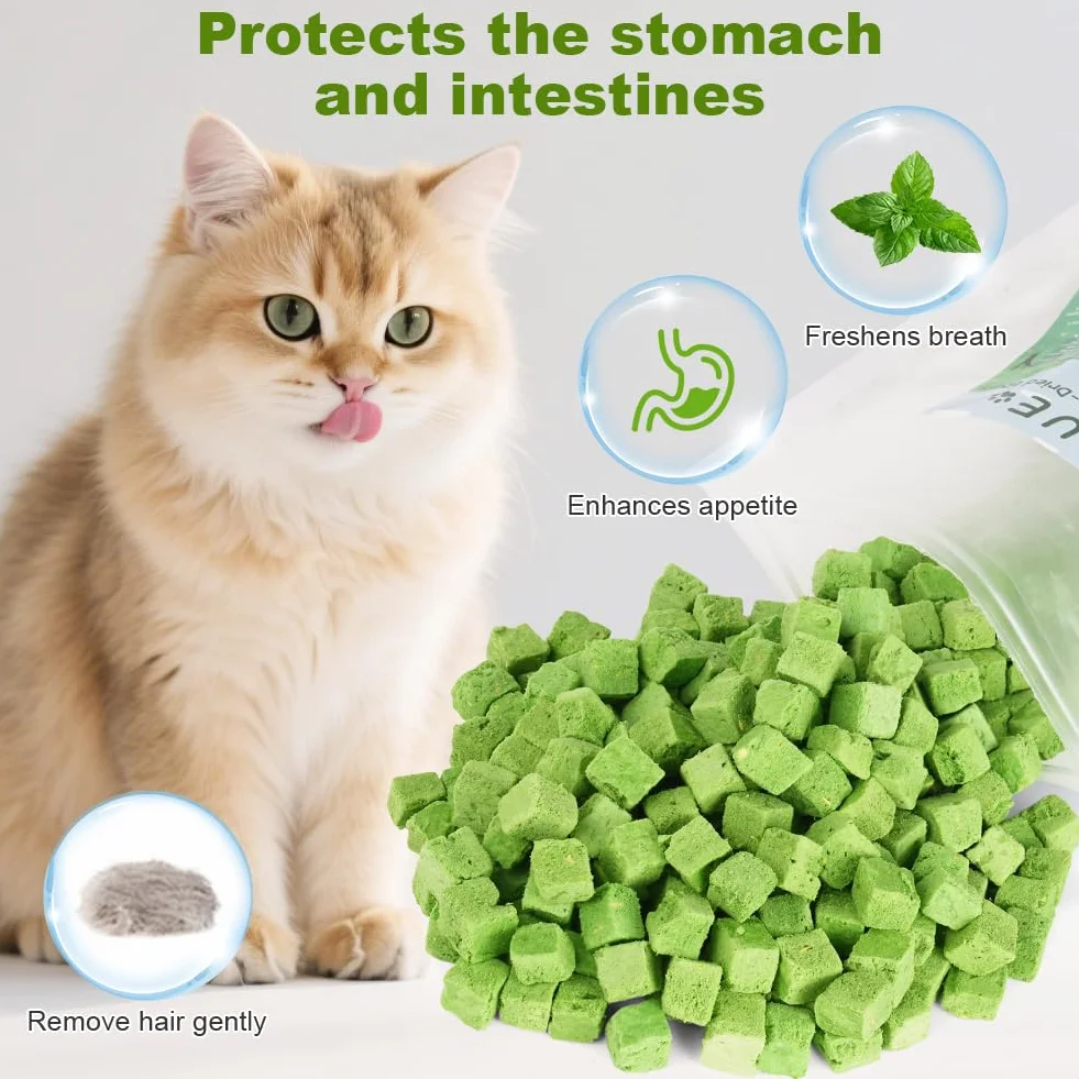 OSDUE 100g Erba Gatta Liofilizzato, Bastoncini da Masticare Gatti, Snack Liofilizzato per Pulizia dei Denti con Pollo, Erba Gatta, Snack Gatto Dentali Gatti per la Rimozione delle Palle di Pelo