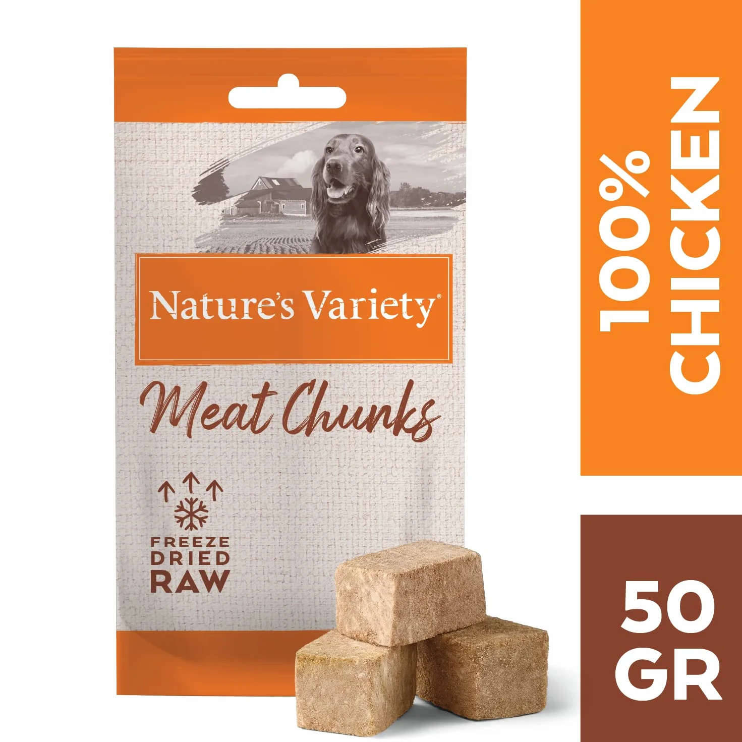 Nature's Variety - Freezed Dried - Cubi di carne di pollo disossata liofilizzati per cani - Confezione da 6 x 50 g - Totale 300 g