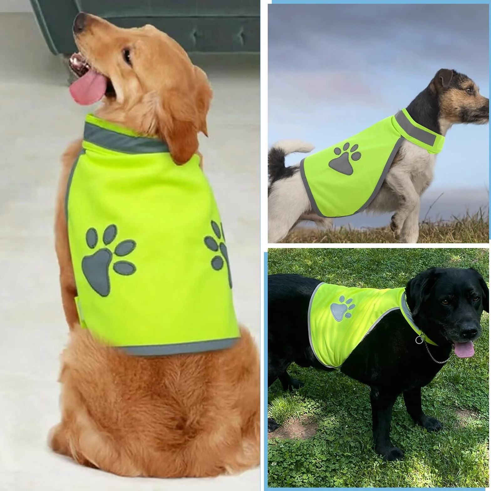 Cane Riflettente di Sicurezza Gilet, Salvagente Cane, Giacca Riflettente Ad Alta Visibilità, Gilet Alta Visibilità, Giubbotto Catarifrangente per Attività All' Aperto (Taglia M)