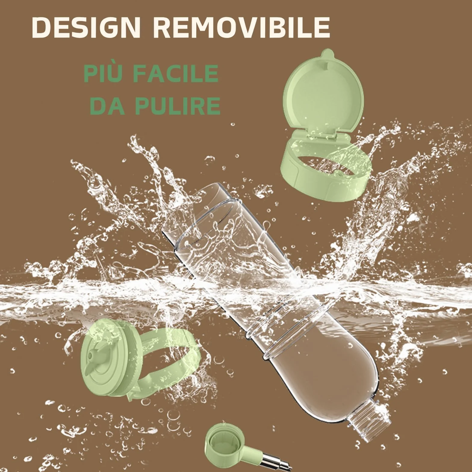 Abbeveratoio per uccelli, Dispenser d'acqua automatico per gabbia, Bottiglia d'acqua appesa per Pappagallini, Canarini, Cockatiel, Fringuelli, Budgerigar (Verde, 240ml)