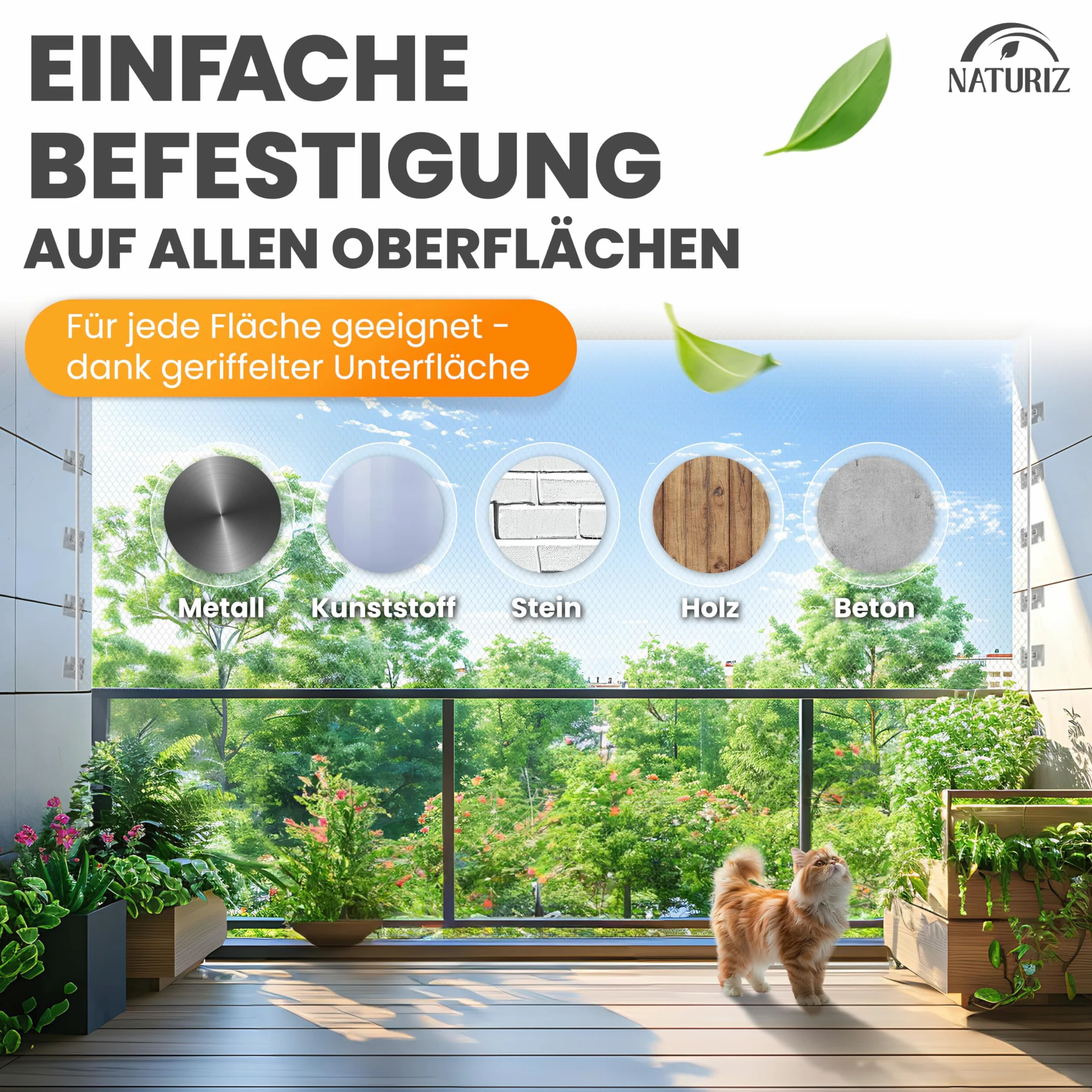 Naturiz® Ganci Adesivi da Esterno Resistenti alle intemperie - Set da 25/50/70 - per Fissare reti per Gatti Senza forare - con Colla siliconica (70 Ganci)