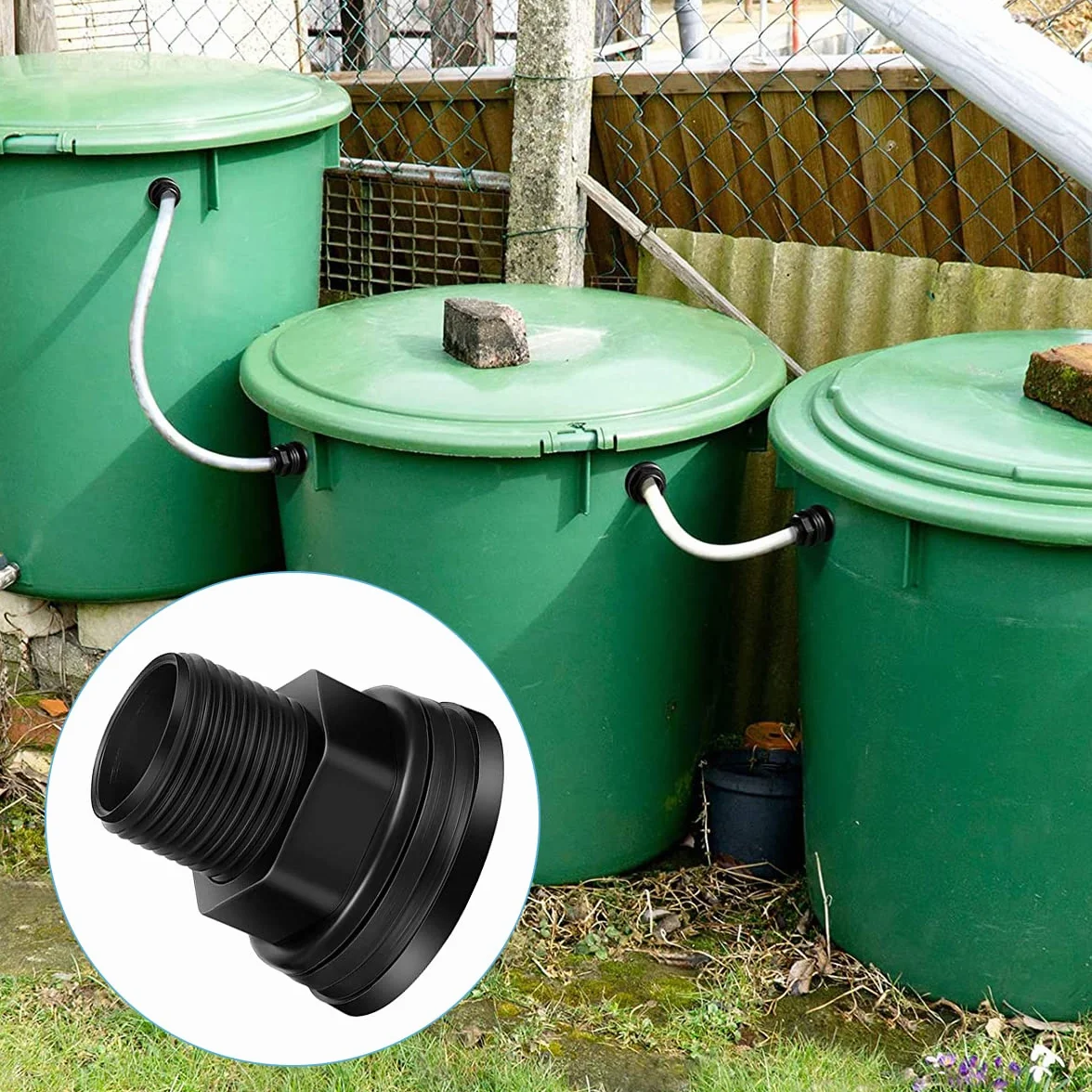 6PCS Raccordo per paratia in PVC Connettore per serbatoio dell'acqua a doppia filettatura per paratia 3/4 di pollice maschio 1/2 pollice femmina per botti di pioggia Acquari Serbatoi d'acqua Vasche
