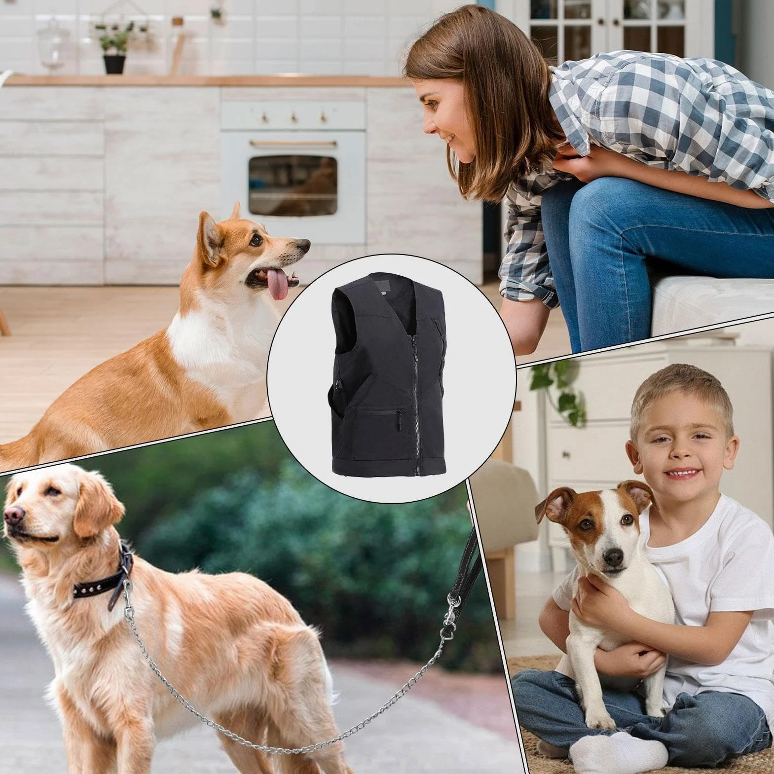 Gilet da addestramento per cani - Giacca da addestramento multifunzionale antigraffio (1 pezzo) | Top pratico per handler professionale, gilet da esterno resistente per agilità e premi