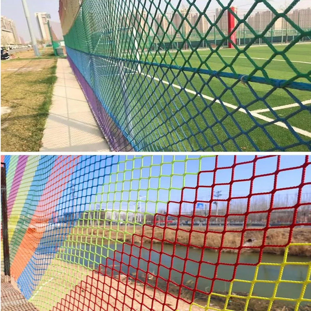 Rete di sicurezza per arrampicata all'aperto, 5 x 7 m, in poliestere resistente, senza nodi, resistente ai raggi UV, perfetta per bambini e animali domestici, protezione extra per un gioco sicuro
