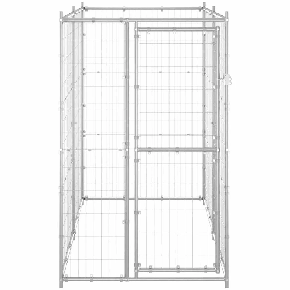 vidaXL Gabbia per Cani da Esterno in Acciaio Zincato 110x220x180 cm