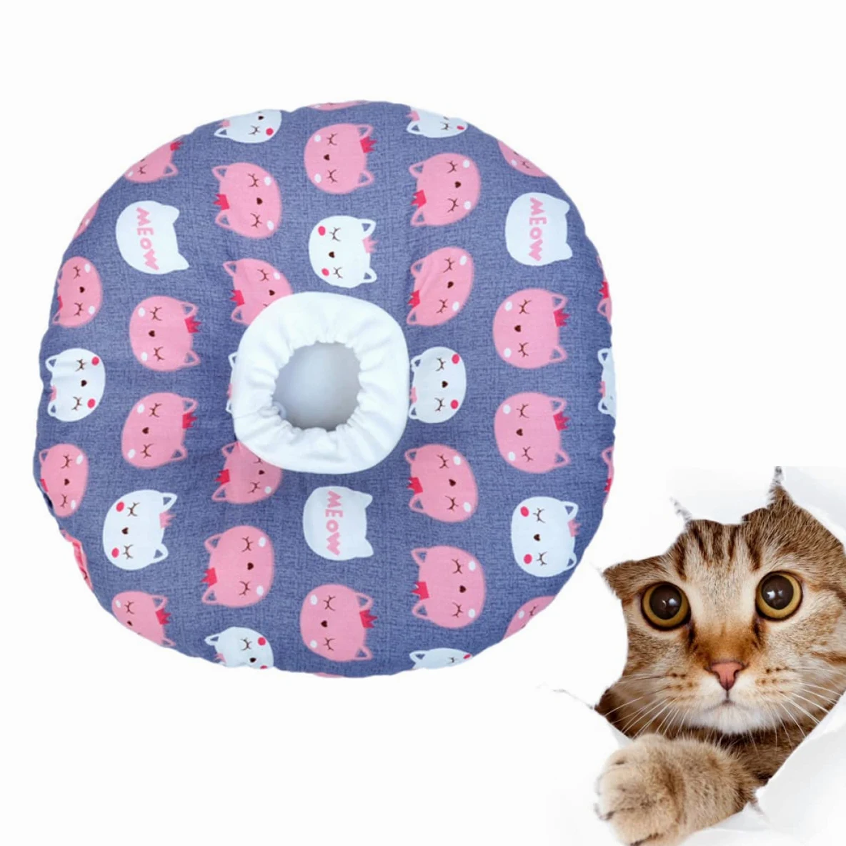 3 Pezzi Collare Per Animali Domestici Con Motivo Alla Moda - Collare Elisabettiano Per Gatti Grigio Taglia S Collare in Spugna Per La Guarigione