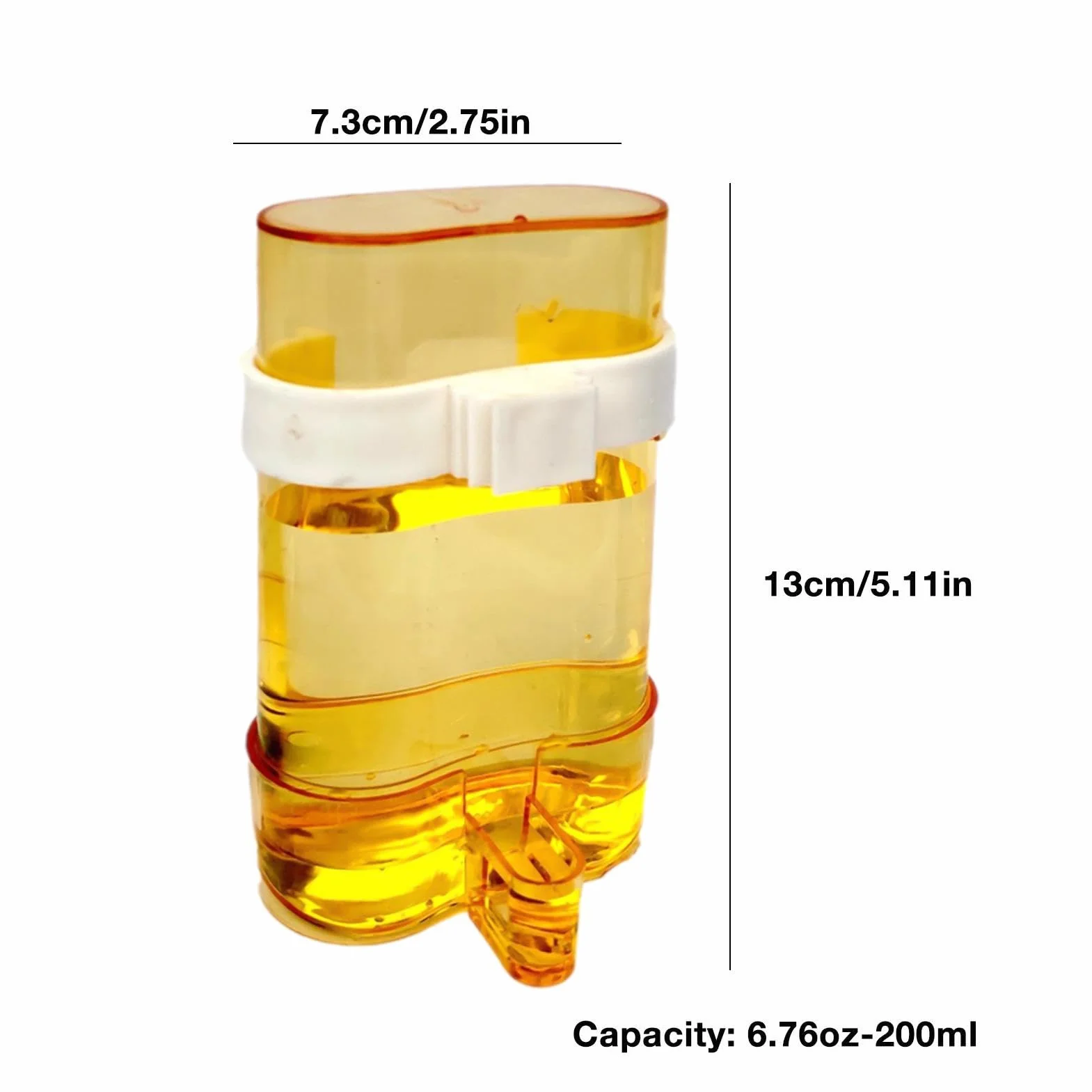 Distributore di Acqua per Uccelli, igienico, Trasparente, Automatico, 200 ml, per Pappagalli, Fringuelli, Calopsiti