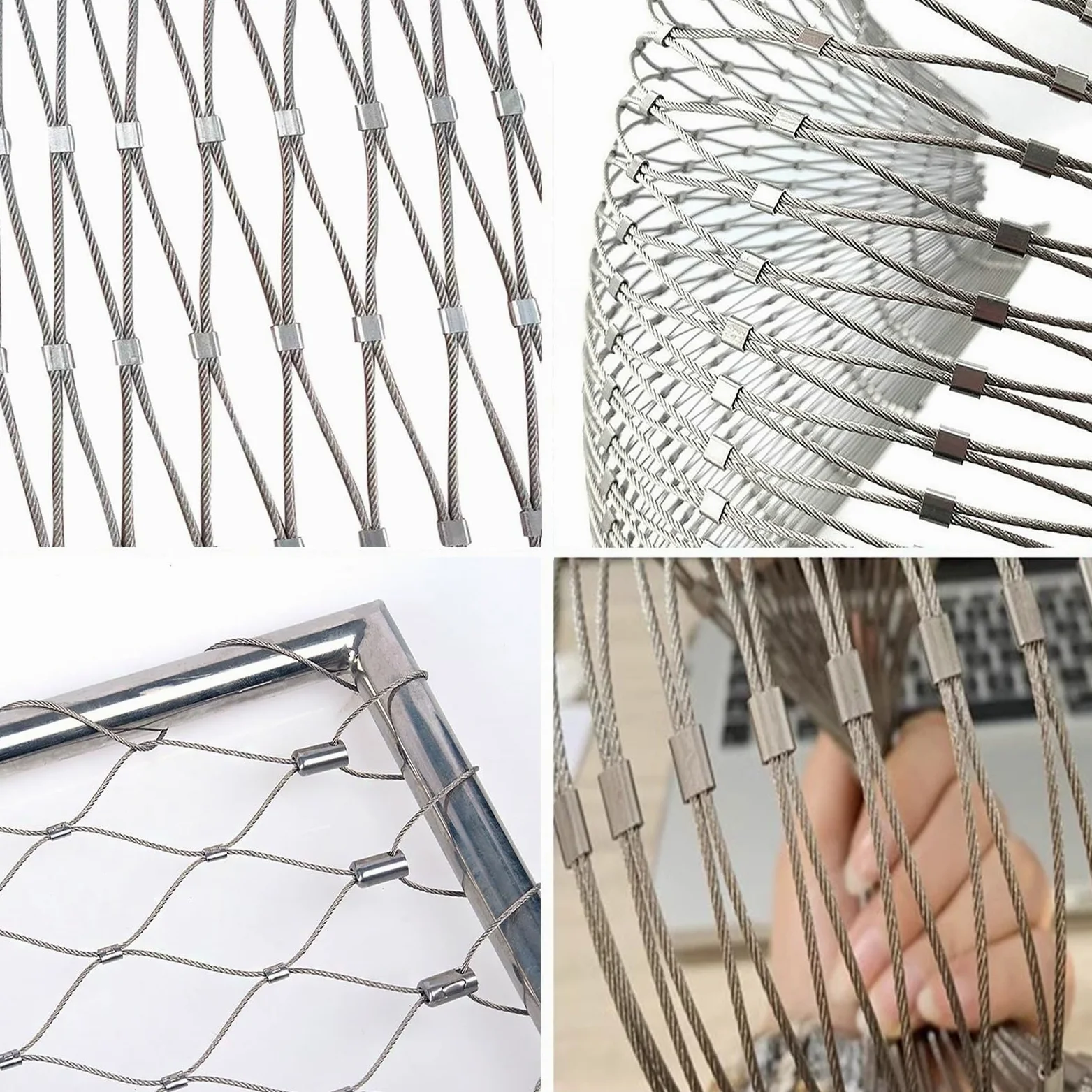 CHENWMZ Rete di Sicurezza in Acciaio Inossidabile 304 per Balcone, Piante rampicanti, Recinzione, Scale, Rete Metallica, 10 cm/2 mm, Gabbia per Zoo, 1,5 x 30 m