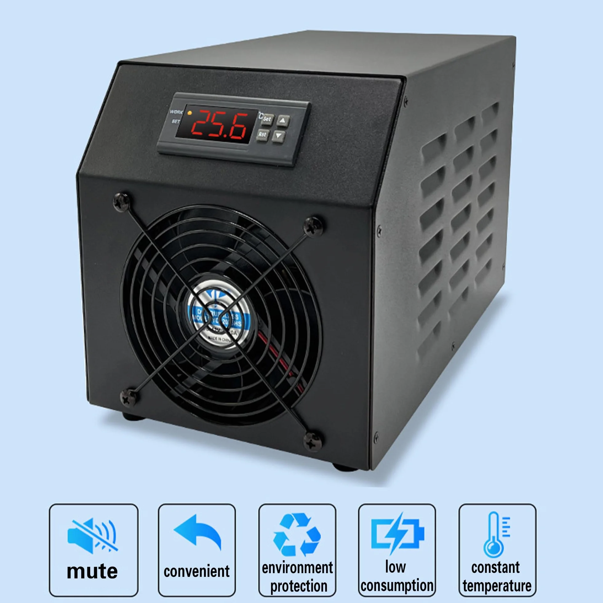 Sistema Di Raffreddamento Ad Acqua Silenzioso 16gal/60l Con Pompa E Tubo - Refrigeratore Del Serbatoio A Basso Rumore Per Idroponica, Barriera Corallina, Gamberi - Sale E Acqua Dolce Compatibile