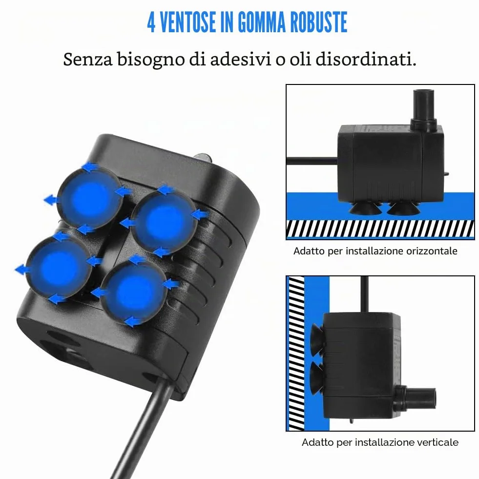 flintronic Pompa Fontanella per Gatti, 3W Pompa Dell'Acqua Per Animali Domestici, Pompe Per Acquario USB, Motorino Pompetta Acqua Presepe, 3.5-9V 1-3W (0.4-1.5m) 200L/H, Super Silenziosa